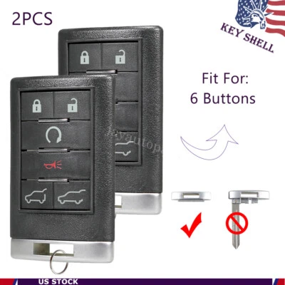 2 Repuestos Para Cadillac Escalade 2007 2008 2009 Llavero Mando a Distancia Carcasa Estuche Foto 1 de 4