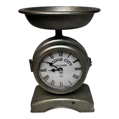 Vintage Style Clock Decor Weight Scale Design Cover