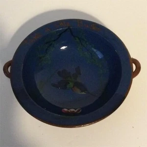 Blue Devon Ware BUTTER DISH Kingfisher design Made in Torquay little handles - Picture 1 of 2