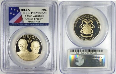2013-S PCGS PR69DCAM 5 Star Generals Arnold, Bradley 50C #3 ~ FIRST STRIKE - Image 1 of 3