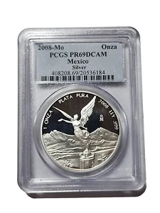 2008 Mo PCGS PR69 DCAM - MEXICO - 1 oz Silver Libertad Un Onza 🇲🇽 - Picture 1 of 2