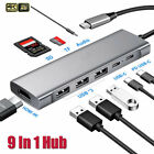 9in1 USB 3.0 Type-C Adapter Multiport USB-C HUB to 4K HDMI For Pro Air MacBook