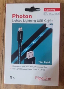 Photon Lighted USB Cable 3ft Teal - Picture 1 of 2