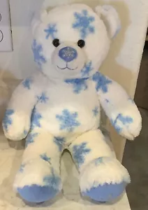 17" BUILD A BEAR WEISS MIT BLAUEN SCHNEEFLOCKEN BÄR - TOP ZUSTAND - Bild 1 von 4