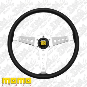 MOMO Heritage California Black Leather 360mm Steering Wheel VCALIFOR36BKR - Foto 1 di 2