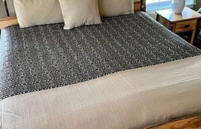 New Primitive Colonial WENTWORTH BLACK KING COVERLET Bedspread Cover - Image 1 of 2