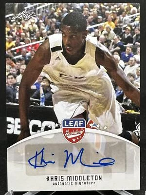 Khris Middleton 2012-13 Leaf Basketball Base Autograph #BA-KM4 - Image 1 of 2