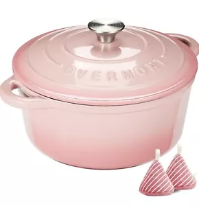 Enameled Cast Iron Dutch Oven - 5.5QT Pot with Lid Cookbook & Cotton Potholde... - Picture 1 of 8