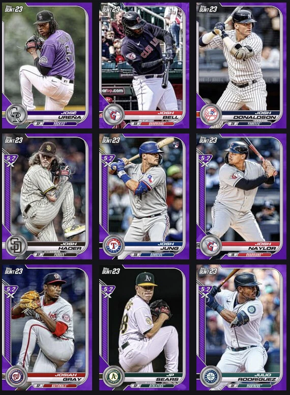 [DIGITAL] Topps Bunt - 2023 Base 23 S1 - Tier 6 Purple - JU to ZW - Pick - Image 1 of 1