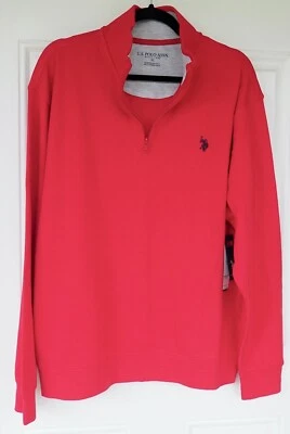 XL U.S. Polo Assn. Polo jersey rojo de manga larga para hombre. Foto 1 de 4