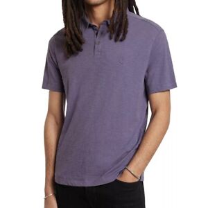 John Varvatos Men's Short Sleeve Victor Peace Sign Polo Shirt Antique Purple