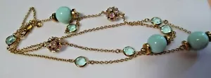 Collana vintage J Crew lunga sfera blu e cristallo blu e trasparente 32" con sacchetto J Crew - Foto 1 di 6
