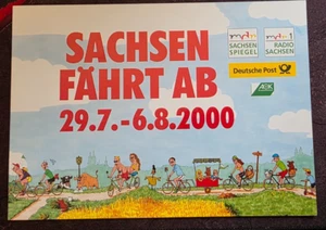 Briefmarken Klappkarte "Sachsen fährt ab - von Hoyerswerda bis Falkenstein" - Bild 1 von 4