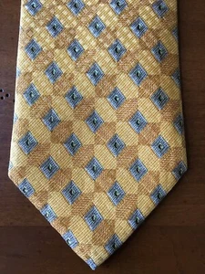 Cravatta Villa Bolgheri Italia in seta Made in Italy oro arancio argento nuova senza etichette - Foto 1 di 4