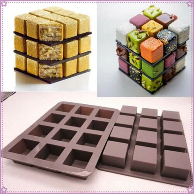 Silicone Moulds Candy Cookies Decorating Mold Cube Cake Square Chocolate - Image 1 of 4