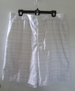 Pebble Beach Shorts Mens Golf Shorts white Plaid Performance Size 38 - Picture 1 of 5