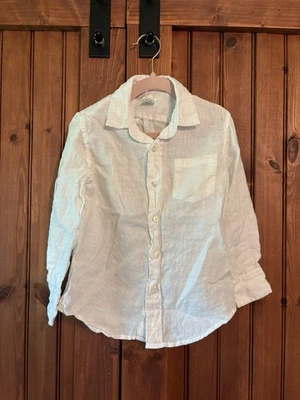 J. Crew Crewcuts 100% Linen White Long Sleeve Button Down Shirt Size 4-5 - Image 1 of 4