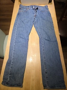 Pantalones de mezclilla Levi Strauss 501 para hombre talla 32x32 azul botón mosca lavado oscuro - Imagen 1 de 15