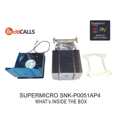 Supermicro Fan SNK-P0051AP4 4U Active Xeon CPU Heat Sink for X9 LGA1155/1150 - Image 1 of 4