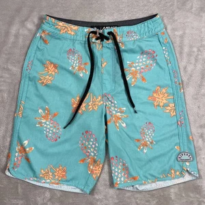Rip Curl Board Shorts Mens 28 Blue Green Pineapples Quick Dry Lightweight Mirage - Picture 1 of 13