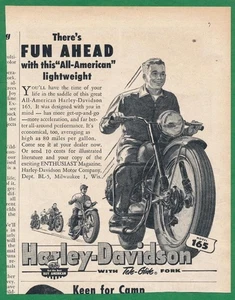 Zeitschriftenanzeige - 1953 - Harley-Davidson 165 (#1) - Bild 1 von 1