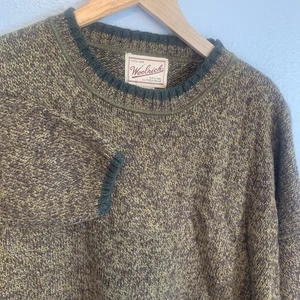 Vintage Woolrich Sweater Men 2XL Moss Brown Marled Wool Blend Crew Neck Pullover - Picture 1 of 20