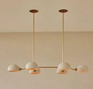 Italian Mid Century Globe style Chandelier Six Arm Brass Modern ceiling chandeli - Picture 1 of 10
