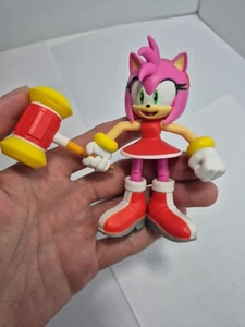 Sega Sonic the Hedgehog Amy Rose With Piko Piko Hammer 4” Figure Jakks Pacific - Picture 1 of 11
