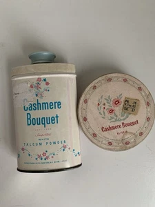 Vintage Cashmere Bouquet White Talcum Powder And Face Powder Natural Lot - Picture 1 of 9