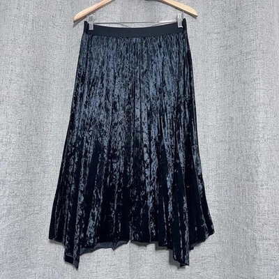 Falda Max Studio Mujer Grande Negra Terciopelo Plisada Gótico Capricho Hada Foto 1 de 4