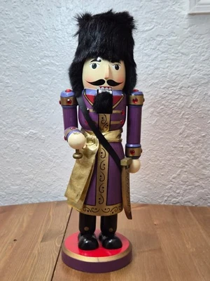 Wooden Christmas Nutcracker Wise Man With Sword Gems 14" Tall AllHollidays - Image 1 of 4