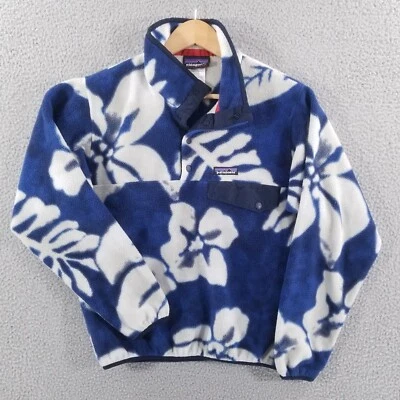 RARO Suéter Pullover Patagonia Synchilla Para Hombres XS Snap T Floral Hawaiano Polar Foto 1 de 4