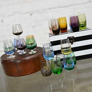 21er Set geblasenes Glas mehrfarbig kleine Cocktailschnüffler Herzlich oder Schnapsbrille - Bild 1 von 13