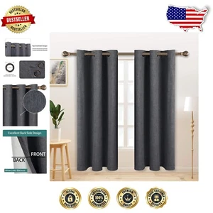 Minimalist Grey Blackout Curtains - Set of 2 Panels, Perfect For Privacy & Style - Picture 1 of 9