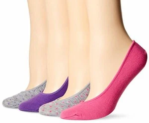 Hanes® PREMIUM Women's 4 Pack Invisible Liner Shoe Size 5-9 "Soft & Lightweight" - Picture 1 of 7