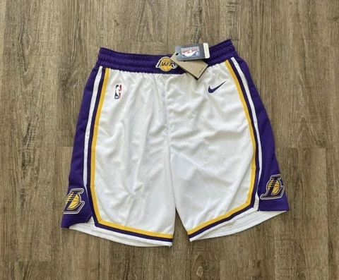 Nike Mens LA Lakers NBA Swingman Shorts White Sz Medium  AJ5616-100 Cover