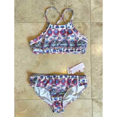 Seafolly Nuevo con Etiquetas Niñas Cuello Alto Halter Bikini, Traje de Baño 2 Piezas, 16 Años Foto 1 de 2
