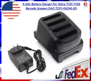 4-Slot Battery Charger Cradle For Zebra TC21 TC26 (SAC-TC2Y-4SCHG-01) 12V 4A - Picture 1 of 10