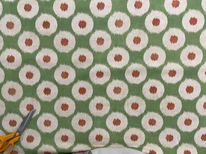 Rizzo Linen GREEN Rust Beige 280cm Double Width Curtain Blind Upholstery Fabric - Picture 1 of 8