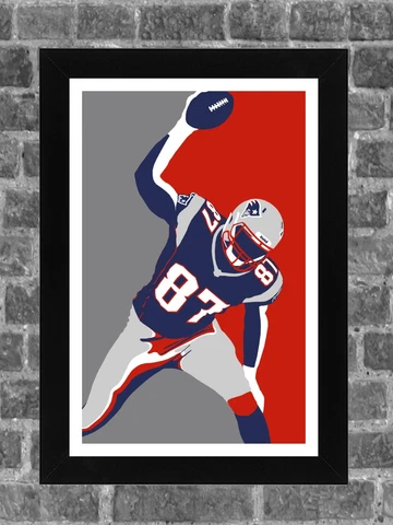 New England Patriots Rob Gronkowski Portrait Sports Print Art 11x17 Cover