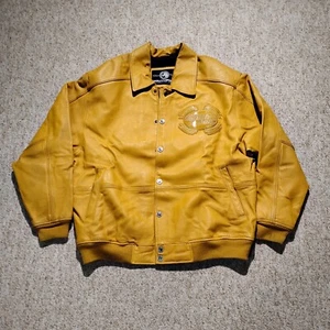 Southpole Hyper Performance Leather  Bomber Jacket #24 Size Oversized LG Yellow - Picture 1 of 17