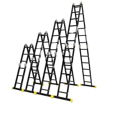 3.7/4.7/5.7/6.7M Aluminium Folding Step Ladder Extension Multi-Purpose Ladders - image 1 of 4
