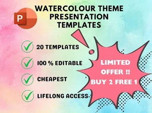 Buy 2 Free 1 Watercolour PowerPoint Presentation Templates - Picture 1 of 5