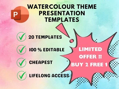 Buy 2 Free 1 Watercolour PowerPoint Presentation Templates - Image 1 of 4