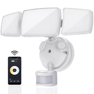 50W Smart Outdoor LED Security Flood Light Tunable Spotlight 3 Head Motion Senor - Picture 1 of 11