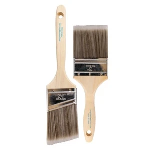 2-Pack - 3" Flat and 2.5" Angle Brush Set for All Latex and Oil Paints & Stains - Picture 1 of 7