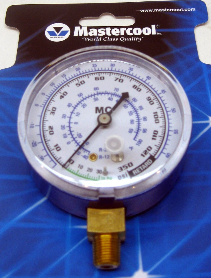 93350 Mastercool HVAC  Refrigeration Manifold Low Side Gauge R12 R22 R502 - Image 1 of 1
