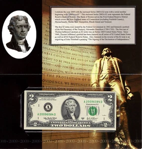 $2 2003-A Federal Reserve Note Boston Fr.1938-A Uncirculated - Picture 1 of 2
