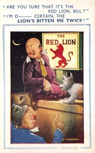 BAMFORTH TRIÁNGULO NEGRO Y MARRÓN CÓMIC POSTAL FITZPATRICK Nº 1330 BORRACHO G+ EN MUY BUENA CONDICIÓN - Imagen 1 de 2