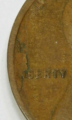1918 P Lincoln Wheat Cent Obverse Lamination Error Cover